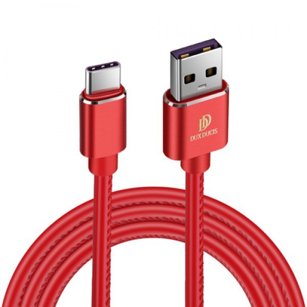 Dux Ducis K-MAX Series USB / USB-C Cable 5V 5A Super Charge QC3.0 1M red